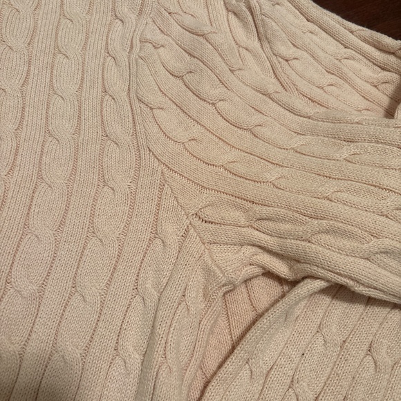 Ralph Lauren crew neck sweater in pale pink with side button feature - Picture 4 of 7